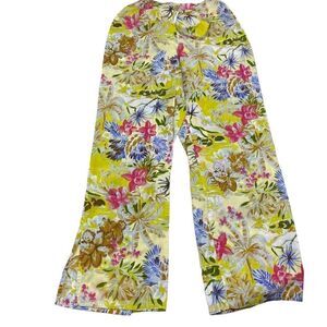 Red Ginger Yellow Floral Beach Pant Medium Slit Ankle